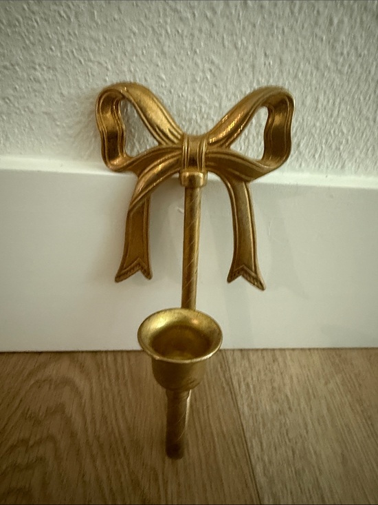 Other - Gold Bow Wall Sconce Candle Holder 8” tall